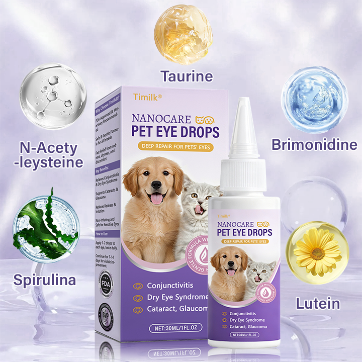 Timilk® NanoCare Pet Eye Drops  👩‍⚕️ FDA Approved | Relieves Conjunctivitis, Dry Eyes, Cataracts & Keratitis 🐶🐱✨（A）