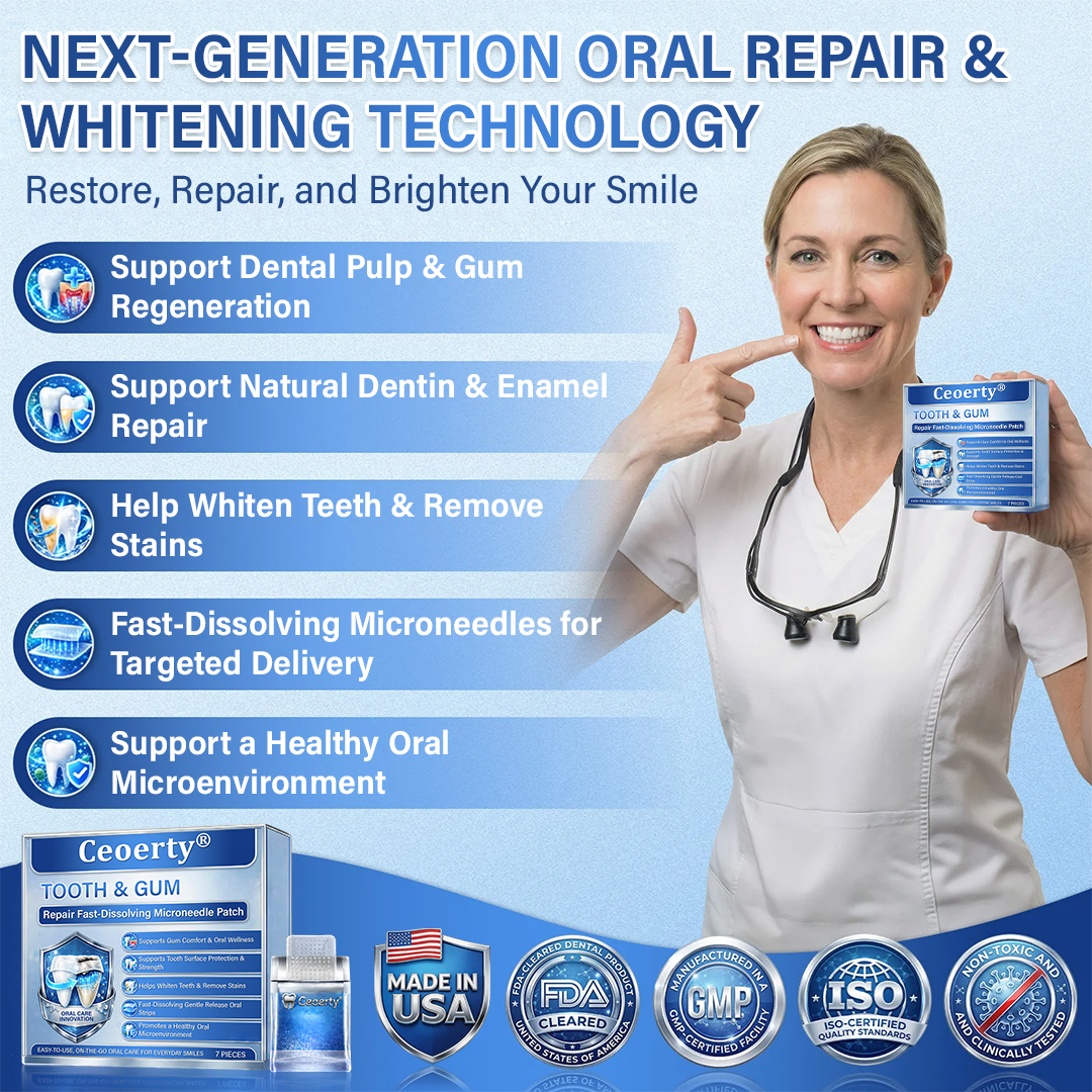 Your Smile🦷Ceoerty® Tooth & Gum Repair Fast-Dissolving Microneedle Patch✨ (𝟓-𝐢𝐧-𝟏 💎 𝐑𝐞𝐛𝐮𝐢𝐥𝐝 𝐄𝐧𝐚𝐦𝐞𝐥 & 𝐃𝐞𝐧𝐭𝐢𝐧 • 𝐒𝐭𝐫𝐞𝐧𝐠𝐭𝐡𝐞𝐧 𝐆𝐮𝐦𝐬 • 𝐄𝐫𝐚𝐝𝐢𝐜𝐚𝐭𝐞 𝐓𝐚𝐫𝐭𝐚𝐫 & 𝐎𝐝𝐨𝐫 • 𝐖𝐡𝐢𝐭𝐞𝐧𝐢𝐧𝐠 • 𝐒𝐭𝐨𝐩 𝐓𝐨𝐨𝐭𝐡 𝐒𝐞𝐧𝐬𝐢𝐭𝐢𝐯𝐢𝐭𝐲)✨