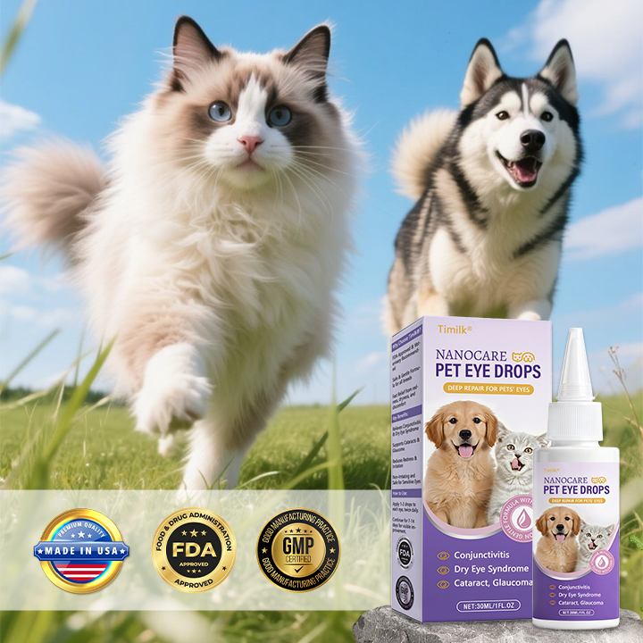 Timilk® NanoCare Pet Eye Drops  👩‍⚕️ FDA Approved | Relieves Conjunctivitis, Dry Eyes, Cataracts & Keratitis 🐶🐱✨（A）