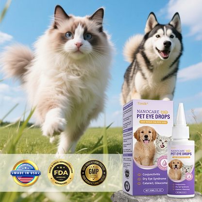 Timilk® NanoCare Pet Eye Drops  👩‍⚕️ FDA Approved | Relieves Conjunctivitis, Dry Eyes, Cataracts & Keratitis 🐶🐱✨（A）