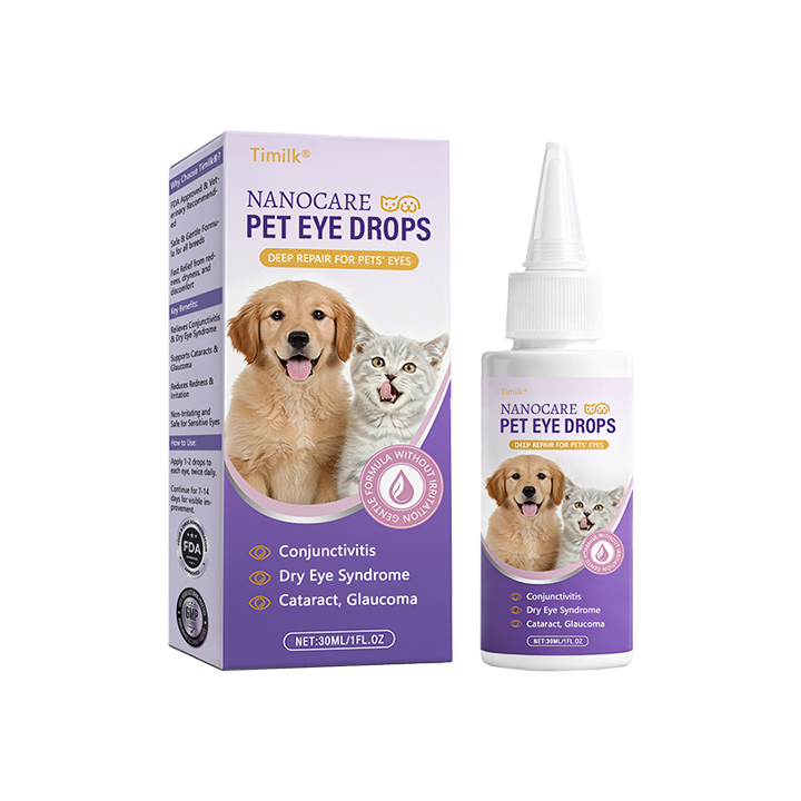 Timilk® NanoCare Pet Eye Drops  👩‍⚕️ FDA Approved | Relieves Conjunctivitis, Dry Eyes, Cataracts & Keratitis 🐶🐱✨（A）