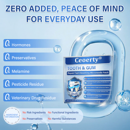 Your Smile🦷Ceoerty® Tooth & Gum Repair Fast-Dissolving Microneedle Patch✨ (𝟓-𝐢𝐧-𝟏 💎 𝐑𝐞𝐛𝐮𝐢𝐥𝐝 𝐄𝐧𝐚𝐦𝐞𝐥 & 𝐃𝐞𝐧𝐭𝐢𝐧 • 𝐒𝐭𝐫𝐞𝐧𝐠𝐭𝐡𝐞𝐧 𝐆𝐮𝐦𝐬 • 𝐄𝐫𝐚𝐝𝐢𝐜𝐚𝐭𝐞 𝐓𝐚𝐫𝐭𝐚𝐫 & 𝐎𝐝𝐨𝐫 • 𝐖𝐡𝐢𝐭𝐞𝐧𝐢𝐧𝐠 • 𝐒𝐭𝐨𝐩 𝐓𝐨𝐨𝐭𝐡 𝐒𝐞𝐧𝐬𝐢𝐭𝐢𝐯𝐢𝐭𝐲)✨