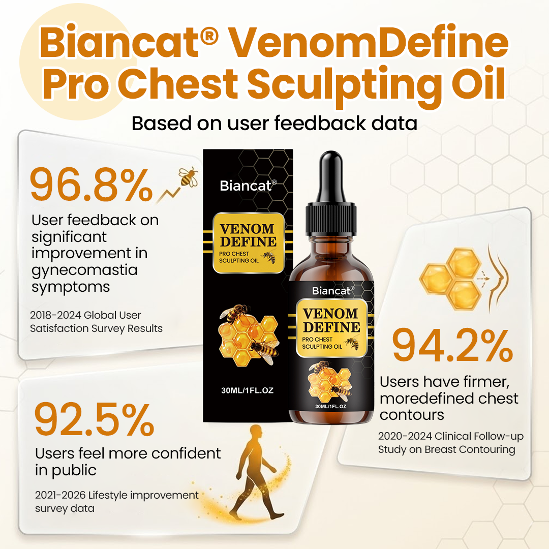 🔥 MEN’S CHEST-CONTOUR UPGRADE💪 Biancat® VenomDefine Pro Chest Sculpting Oil 🐝 Daily Bee Venom Support for a Firmer-Looking, More Defined Chest🔥