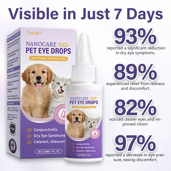 Timilk® NanoCare Pet Eye Drops  👩‍⚕️ FDA Approved | Relieves Conjunctivitis, Dry Eyes, Cataracts & Keratitis 🐶🐱✨（A）