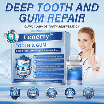 Your Smile🦷Ceoerty® Tooth & Gum Repair Fast-Dissolving Microneedle Patch✨ (𝟓-𝐢𝐧-𝟏 💎 𝐑𝐞𝐛𝐮𝐢𝐥𝐝 𝐄𝐧𝐚𝐦𝐞𝐥 & 𝐃𝐞𝐧𝐭𝐢𝐧 • 𝐒𝐭𝐫𝐞𝐧𝐠𝐭𝐡𝐞𝐧 𝐆𝐮𝐦𝐬 • 𝐄𝐫𝐚𝐝𝐢𝐜𝐚𝐭𝐞 𝐓𝐚𝐫𝐭𝐚𝐫 & 𝐎𝐝𝐨𝐫 • 𝐖𝐡𝐢𝐭𝐞𝐧𝐢𝐧𝐠 • 𝐒𝐭𝐨𝐩 𝐓𝐨𝐨𝐭𝐡 𝐒𝐞𝐧𝐬𝐢𝐭𝐢𝐯𝐢𝐭𝐲)✨