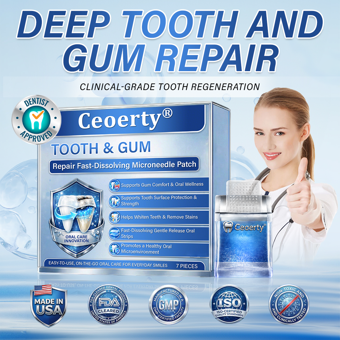 Your Smile🦷Ceoerty® Tooth & Gum Repair Fast-Dissolving Microneedle Patch✨ (𝟓-𝐢𝐧-𝟏 💎 𝐑𝐞𝐛𝐮𝐢𝐥𝐝 𝐄𝐧𝐚𝐦𝐞𝐥 & 𝐃𝐞𝐧𝐭𝐢𝐧 • 𝐒𝐭𝐫𝐞𝐧𝐠𝐭𝐡𝐞𝐧 𝐆𝐮𝐦𝐬 • 𝐄𝐫𝐚𝐝𝐢𝐜𝐚𝐭𝐞 𝐓𝐚𝐫𝐭𝐚𝐫 & 𝐎𝐝𝐨𝐫 • 𝐖𝐡𝐢𝐭𝐞𝐧𝐢𝐧𝐠 • 𝐒𝐭𝐨𝐩 𝐓𝐨𝐨𝐭𝐡 𝐒𝐞𝐧𝐬𝐢𝐭𝐢𝐯𝐢𝐭𝐲)