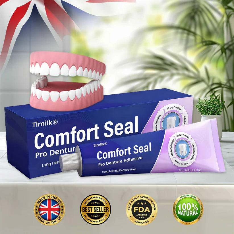 LIMITED SPECIAL OFFER 🔥 Timilk® Comfort Seal Pro Denture Adhesive🦷💜FDA Certified (Clinically Proven 96-   Hour Lock Hold for   Secure, Comfortable &   Zinc-Free Denture Fit)🔥